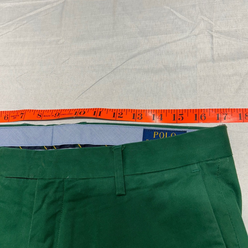 Polo Ralph Lauren Mens Slim Stretch Chinos Green Cotton Trousers 32x34 - Picture 7 of 10